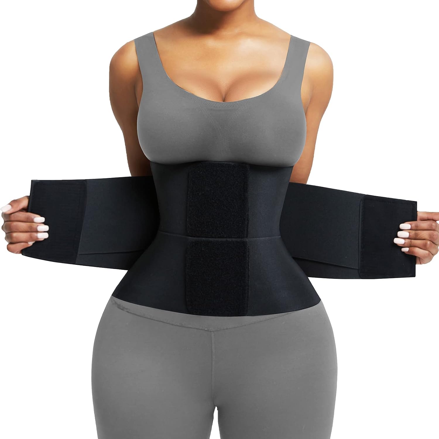 FeelinGirl Waist Trainer Belt Waist Cincher Trimmer Ab Belt Tummy Control Body Shaper with Triple Wrap Women and