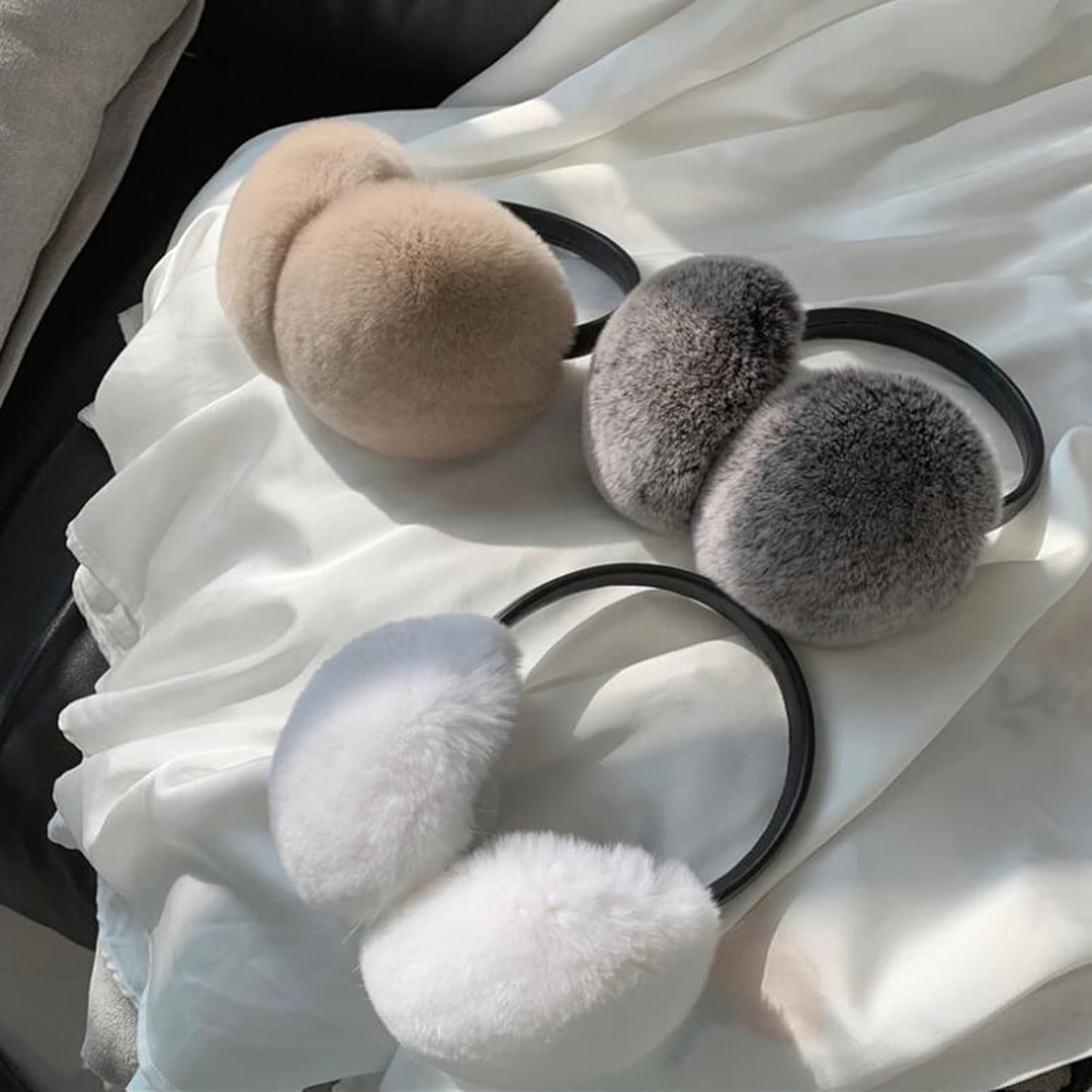 Cajolg Winter Ear Muffs Cold Proof Windproof Plush Earmuffs Warm Faux Fur Outdoor Earmuffs Reusable Earmuffs Suitable for Running Cycling Motorcycle Hiking,A : Everything Else