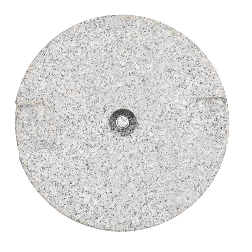 Supporto per ombrellone rotondo in granito, 20 kg, con tubo in acciaio inox, base per asta da 38 mm o 48 mm, supporto per ombrellone per balcone, terrazzo, giardino, resistente alle