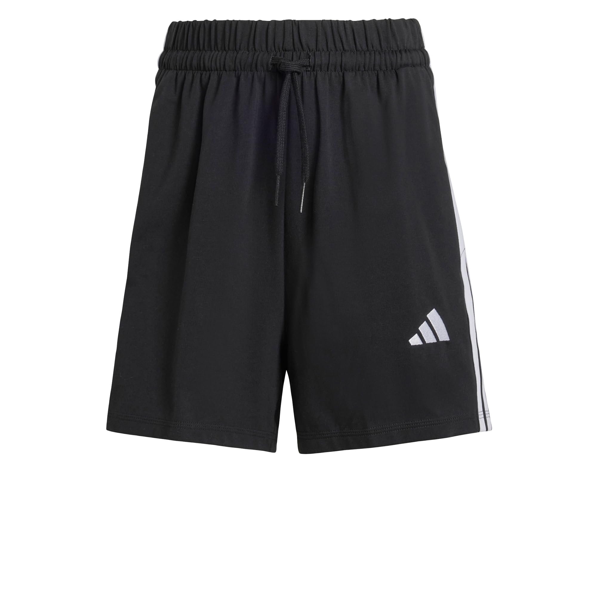 adidas Women's Essentials 3-Stripes Cotton Shorts, Black/White, L