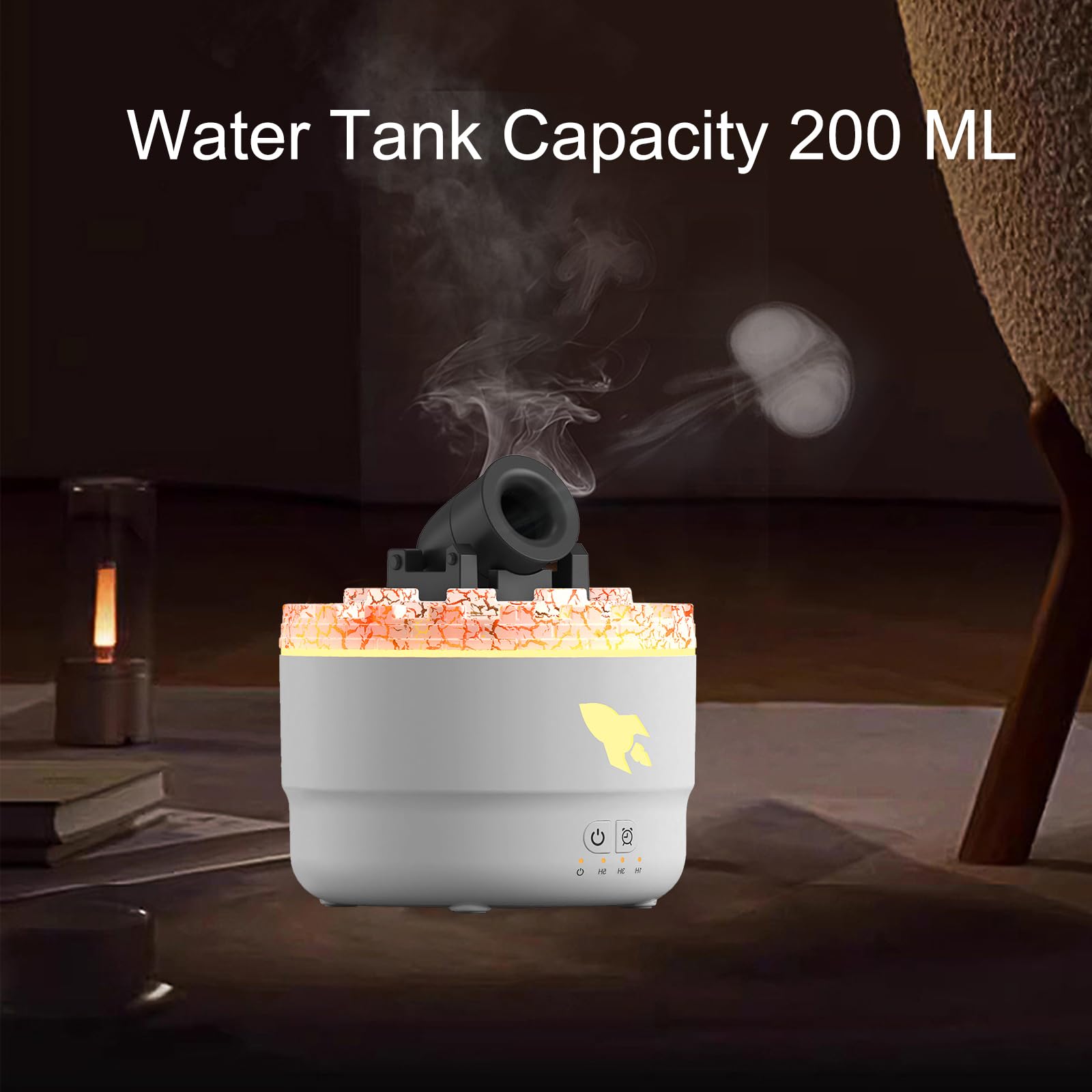 Cannon Diffusore di Oli Essenziali Diffusore di Nebbia Fredda con 7 Luci Colorate e Timer di Spegnimento Automatico Senza Acqua,200ml