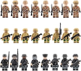 Ksopsdey Special Forces Mini Military Action Figure 24pcs Special Forces Army Men Combat SWAT Soldier Figures, Toy Soldiers with Weapons and Accessories,Building Toys, Removable Arm Legs Body, Age 6+