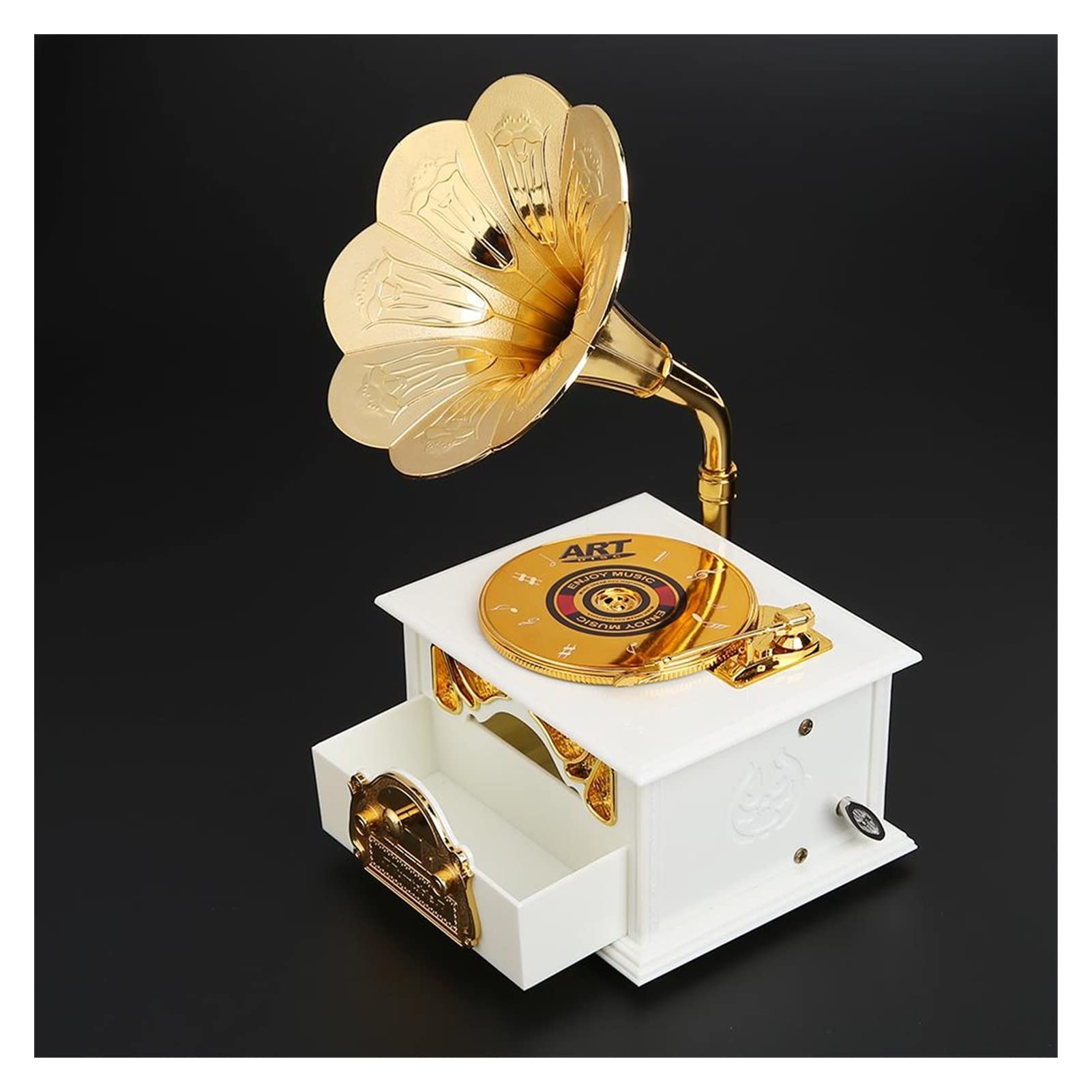 Carillon, per Ragazze Donne Creative Classic Music Box Decorazione Della Casa Decorazione di Natale Regalo di compleanno Antique Musica in legno Metal Gramophone Music Box Music Box per Compleanno Nat