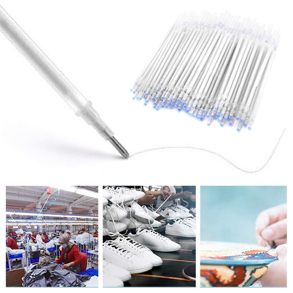 TOPINCN 100pcs Penne Cancellabili a Caldo Penne Cancellabili Bianche per Marcatura di Tessuti Penna a Scomparsa Ad Alta Temperatura Ricarica Pennarello Cancellabile a Caldo per Quilting