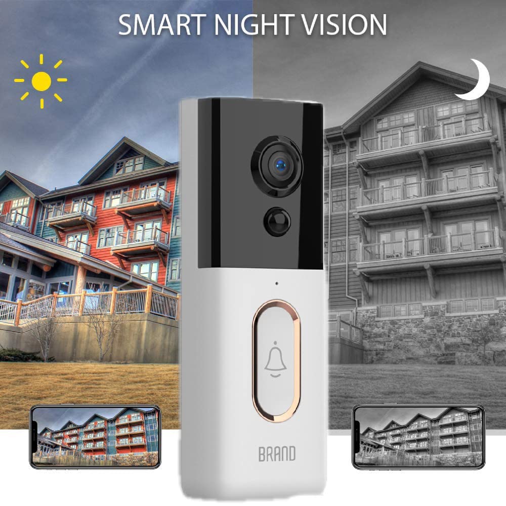 TECHDASH Ultra-Wide Angle Smart Video Doorbell with Two Way Talk, 1080p Full HD Video, PIR Detection,Night Vision and WiFi Connectivity 1