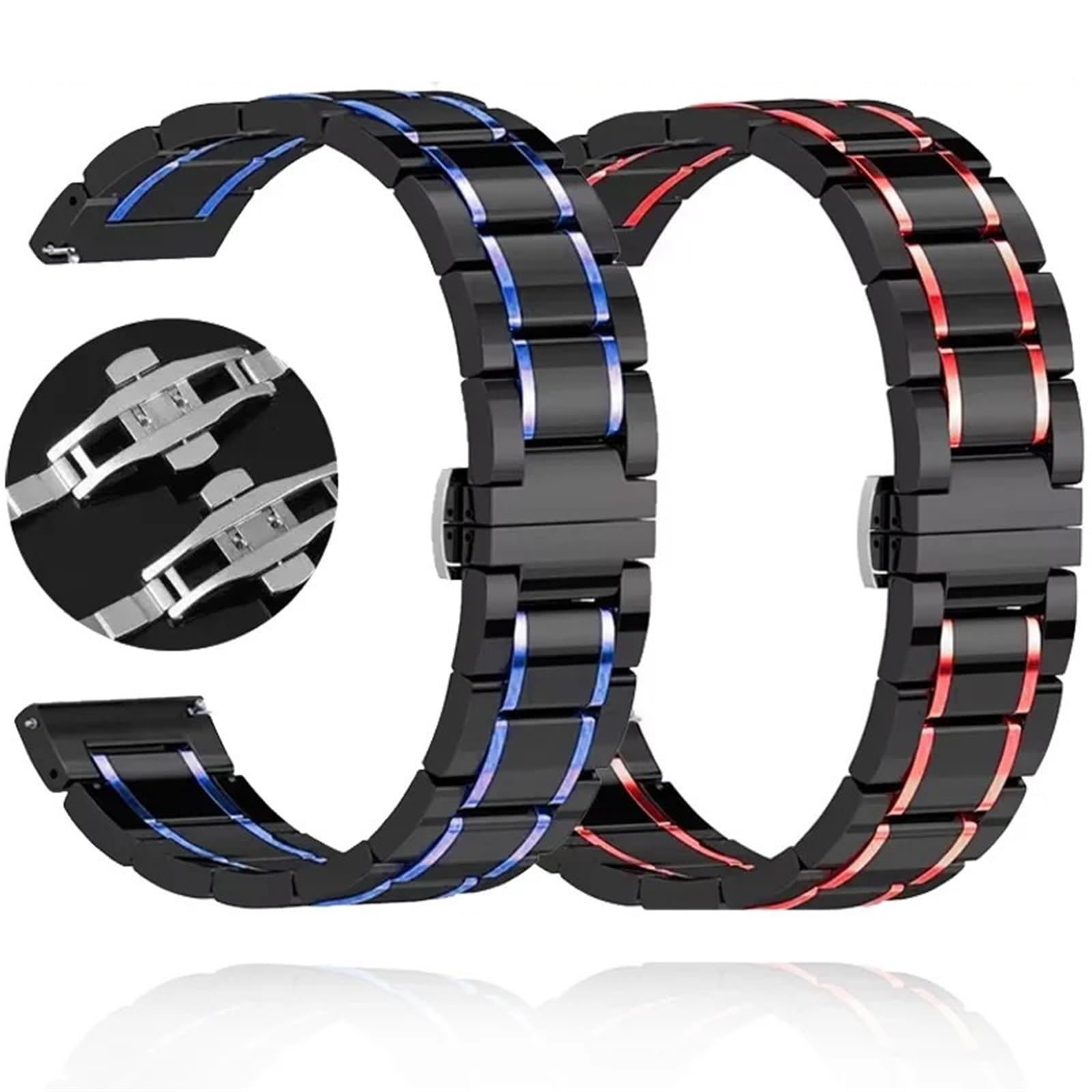 20mm 22mm ceramiczny metalowy pasek pasek wymienny do zegarka sportowego unisex z mechanizmem szybkiego uwalniania