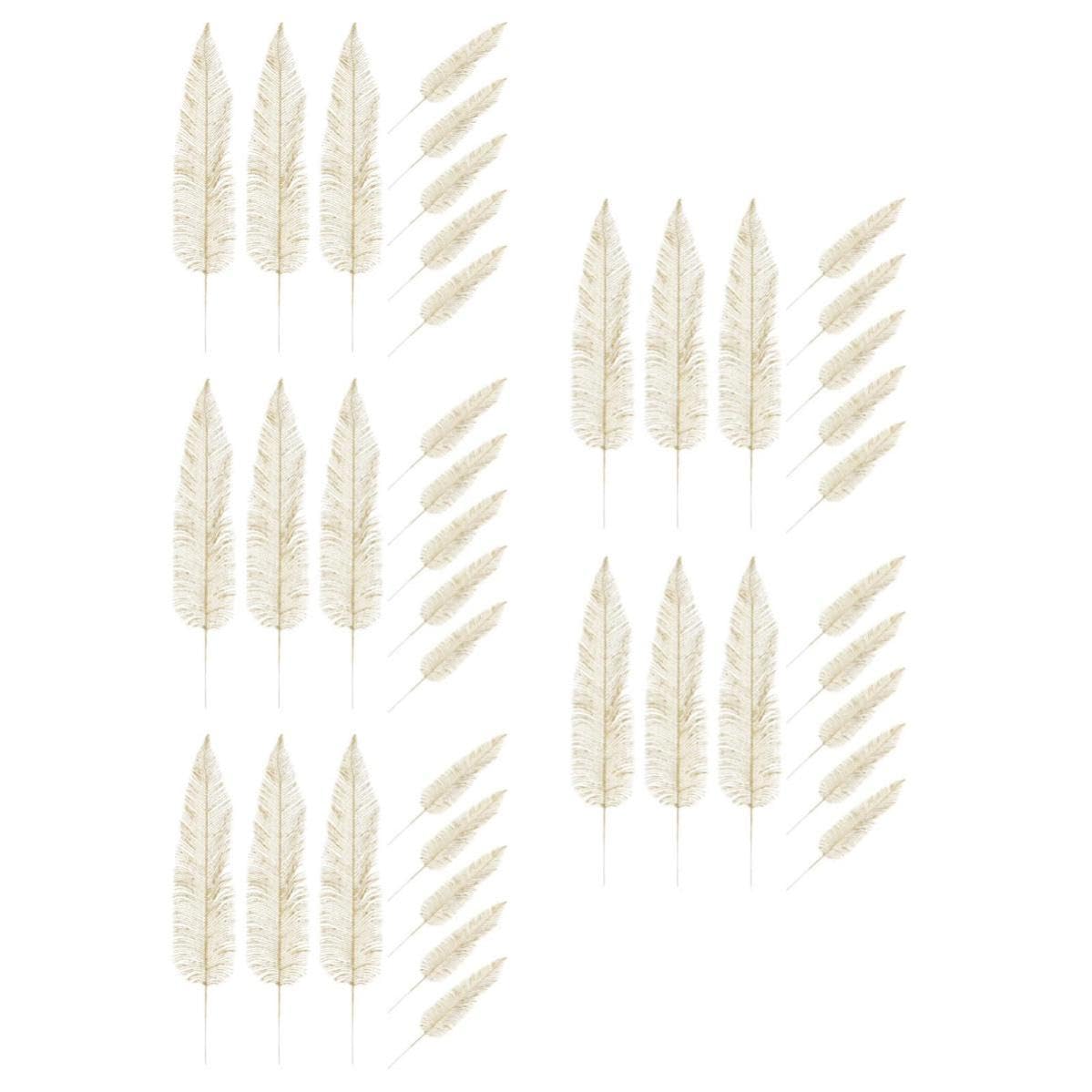 Toyvian 40 Pezzi Foglie Artificiali Dorate per Albero di Natale,