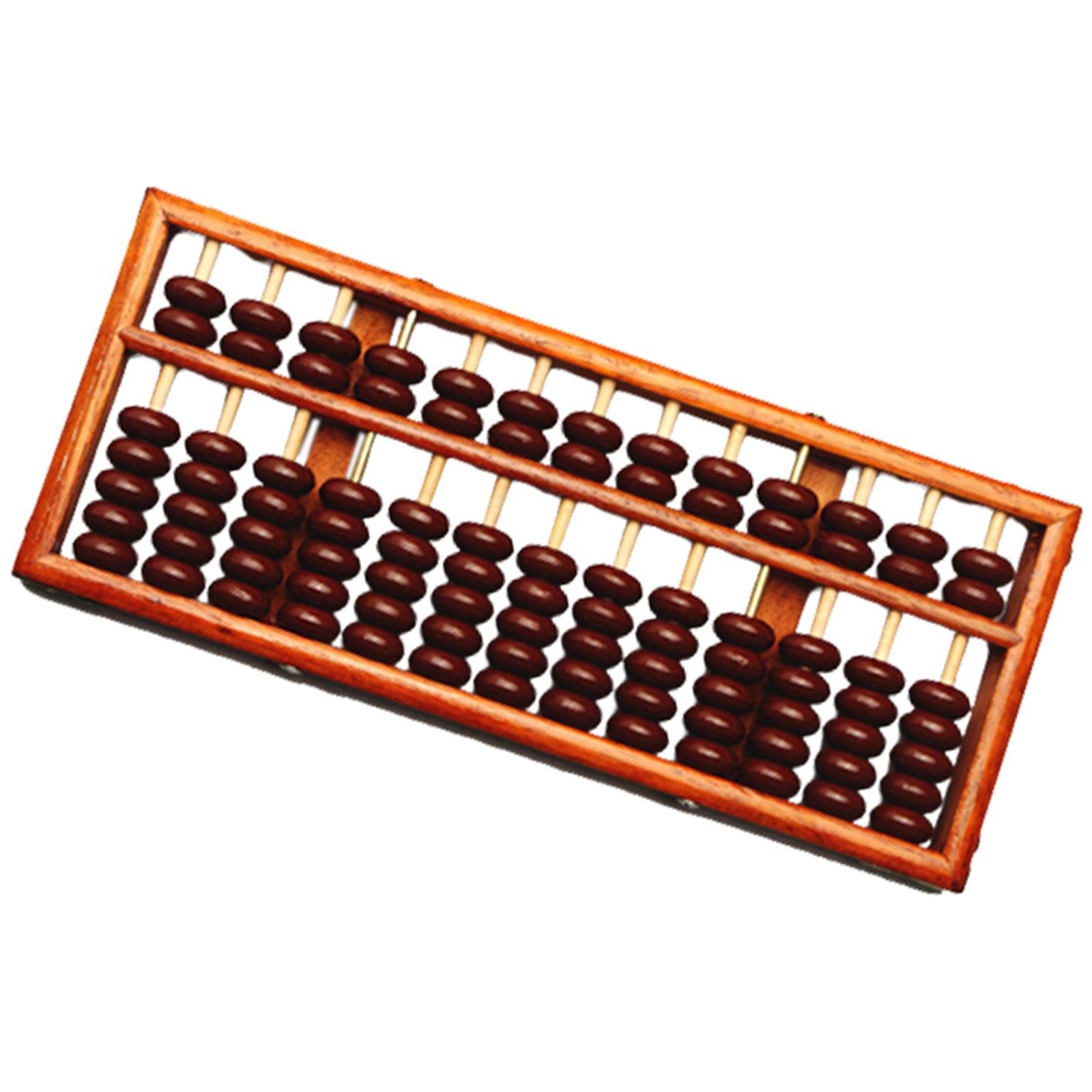 Boulier Chinois Traditionnel En Bois - 13 Colonnes, 7 Perles Par Rangée (Jaunes) - Outil De Calcul Éducatif
