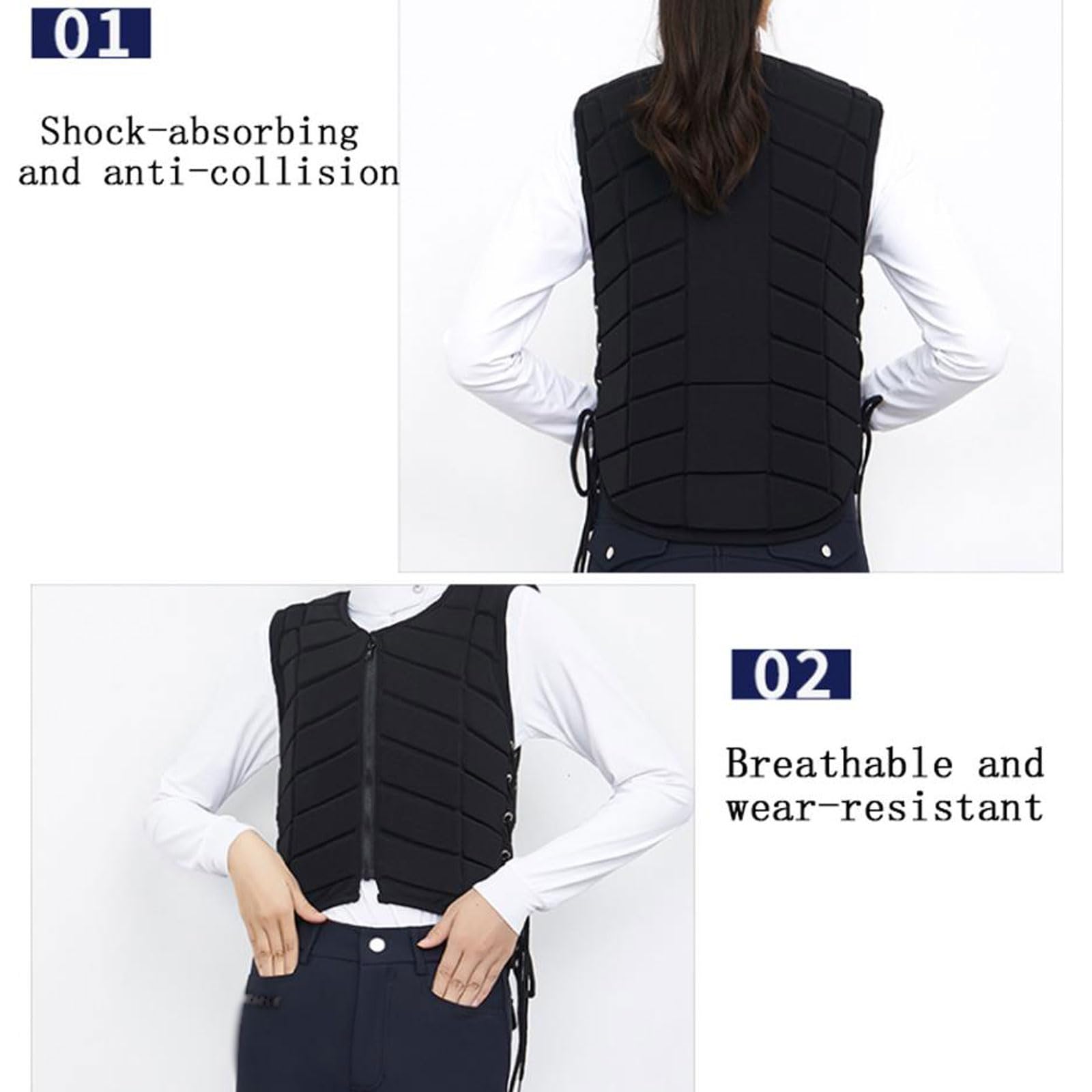 Chaleco Protector Ecuestre Unisex Adultos,Chaleco de Equitación Ajustable,Chaleco para Montar a Caballo Equitación,Equipo de Protección,para Hombres,Mujeres,Jóvenes,Niñas