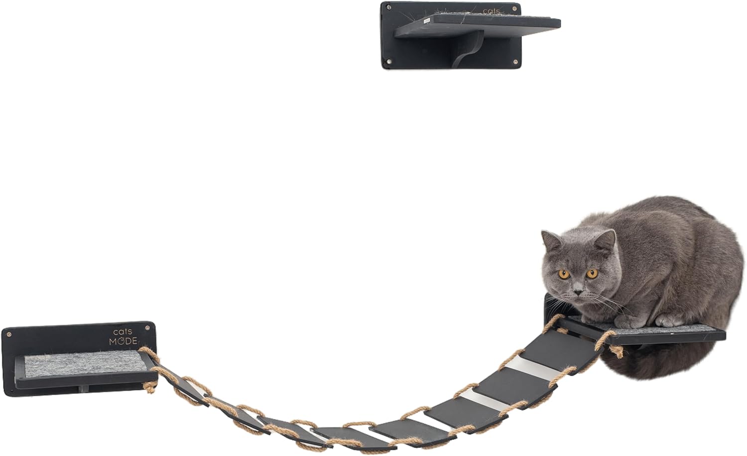 Wood Cat Bridge Cat Steps Cat Bed Wall Cat Toy Rustic Cat Tree Wall Decor Cat Lover Gift New Home Gift Cat Furniture Wall (Black, Bridge)