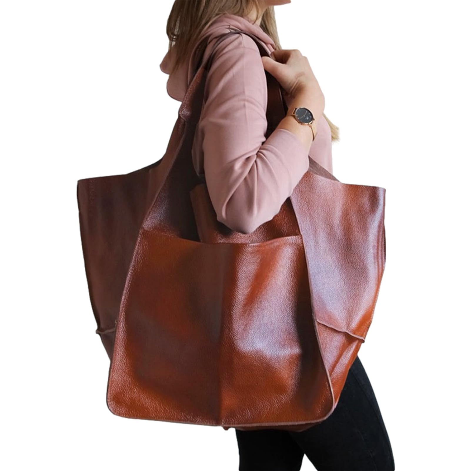 Borsa Tote Extra Grande Donna Borsa Bucket Hobo Oversize in PU