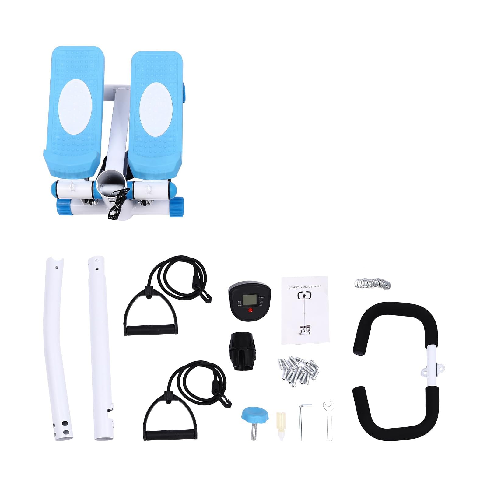 Stepper Fitness Casa Step Palestra Attrezzi Palestra Casa Glutei E Gambe Stepper con Manubrio Regolabile, Ed Elastici
