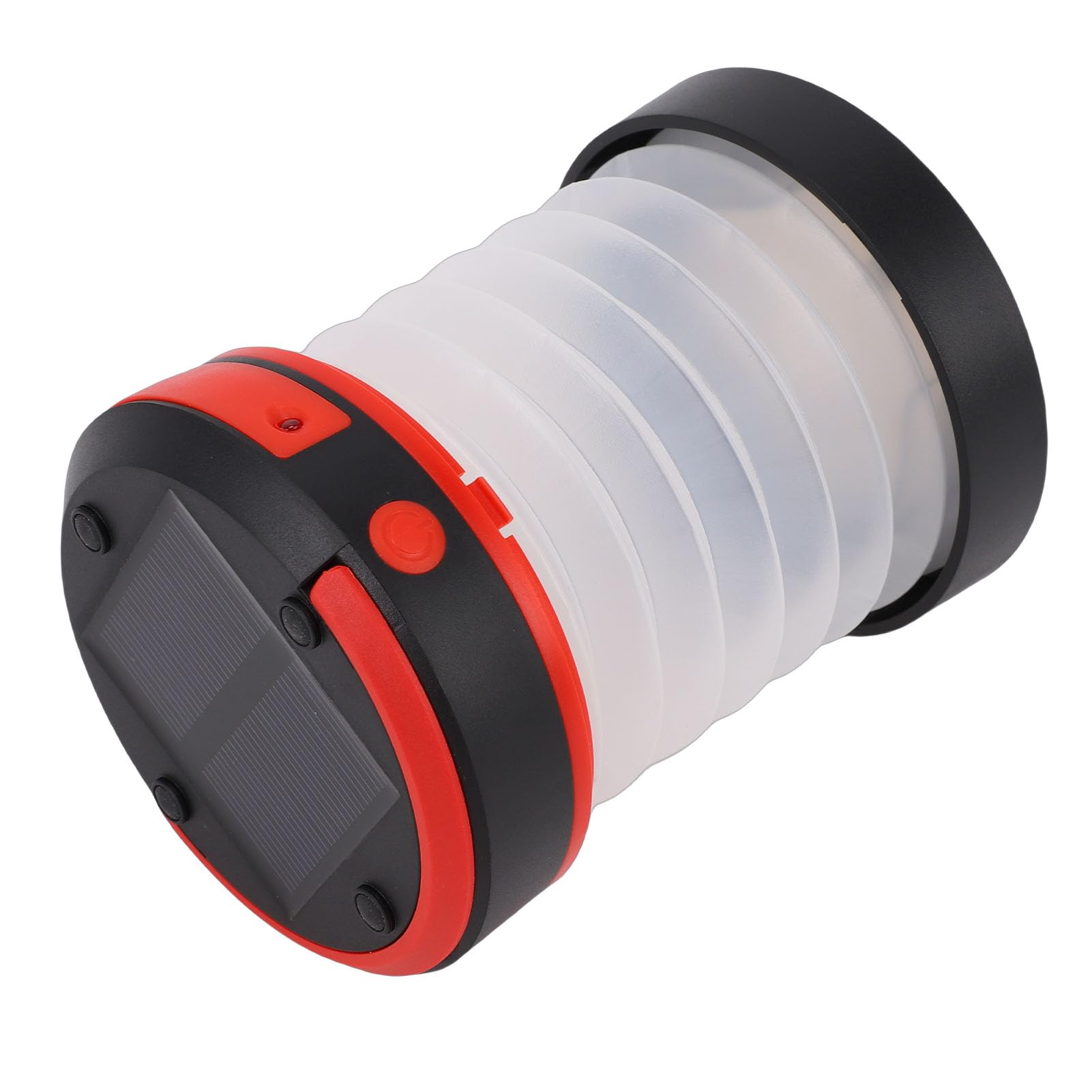 Lanterna campeggio a LED Lampada campeggio pieghevole ricaricabile solare per escursionismo Pesca Emergenza Attività all'aperto ABS Silicone Colore Nero 1 pezzo