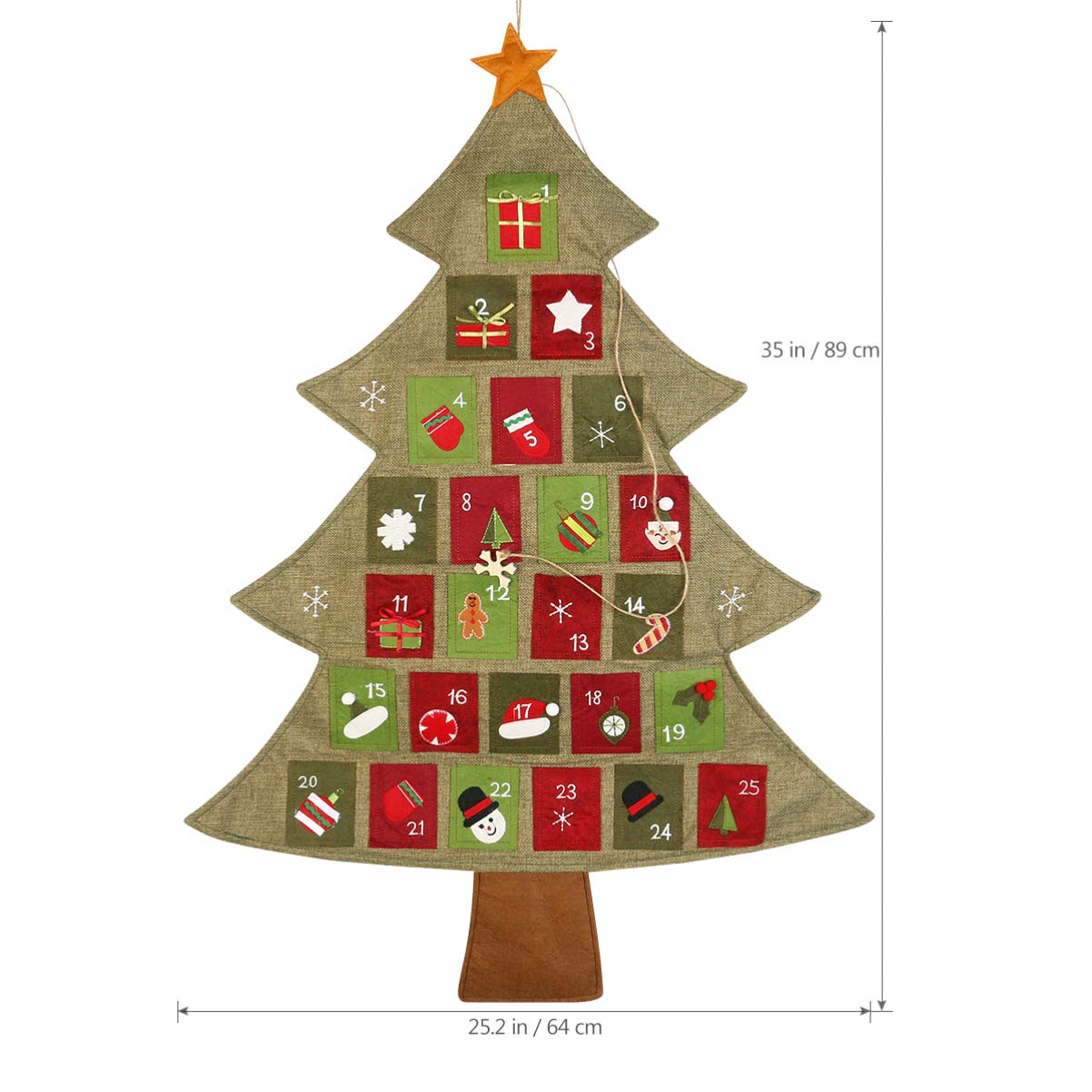 Felt Christmas Tree Advent Calendar with Pockets - Image 4