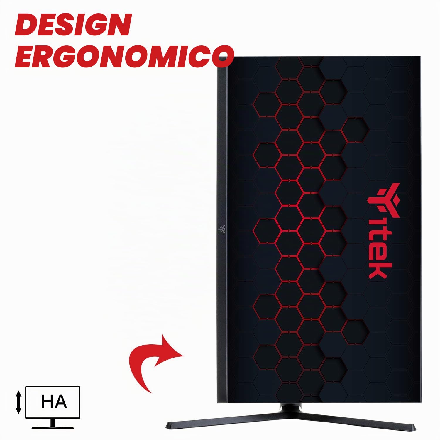 Itek Monitor GGF - 24.5 Pollici, Piatto, Risoluzione FHD 1920x1080, Pannello Fast IPS da 144Hz, Schermo 16:9, Risposta 1ms G2G, Collegamenti 2xHDMI e DP, USB, Altoparlanti, HDR, Adaptive Sync