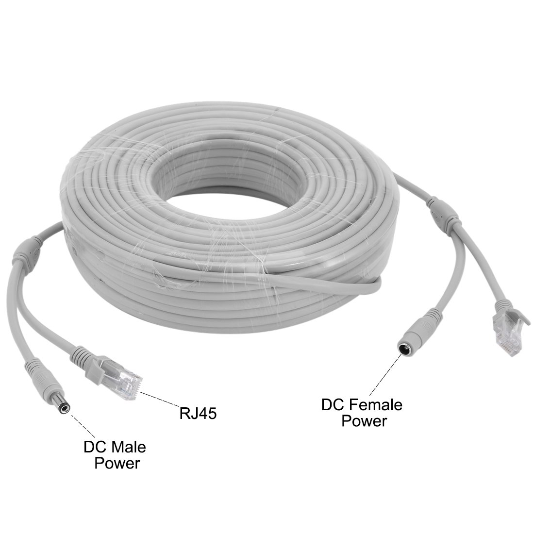 Aexit 40M/131ft Cat5e Ethernet LAN/alimentation réseau Câble rallonge pour caméra IP CCTV 421X150