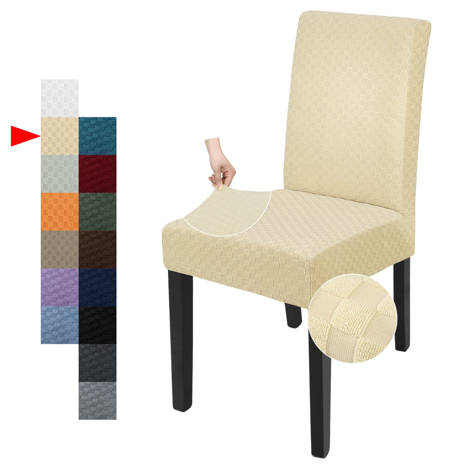 YEMYHOMDining Chair Slipcover (2, Beige)