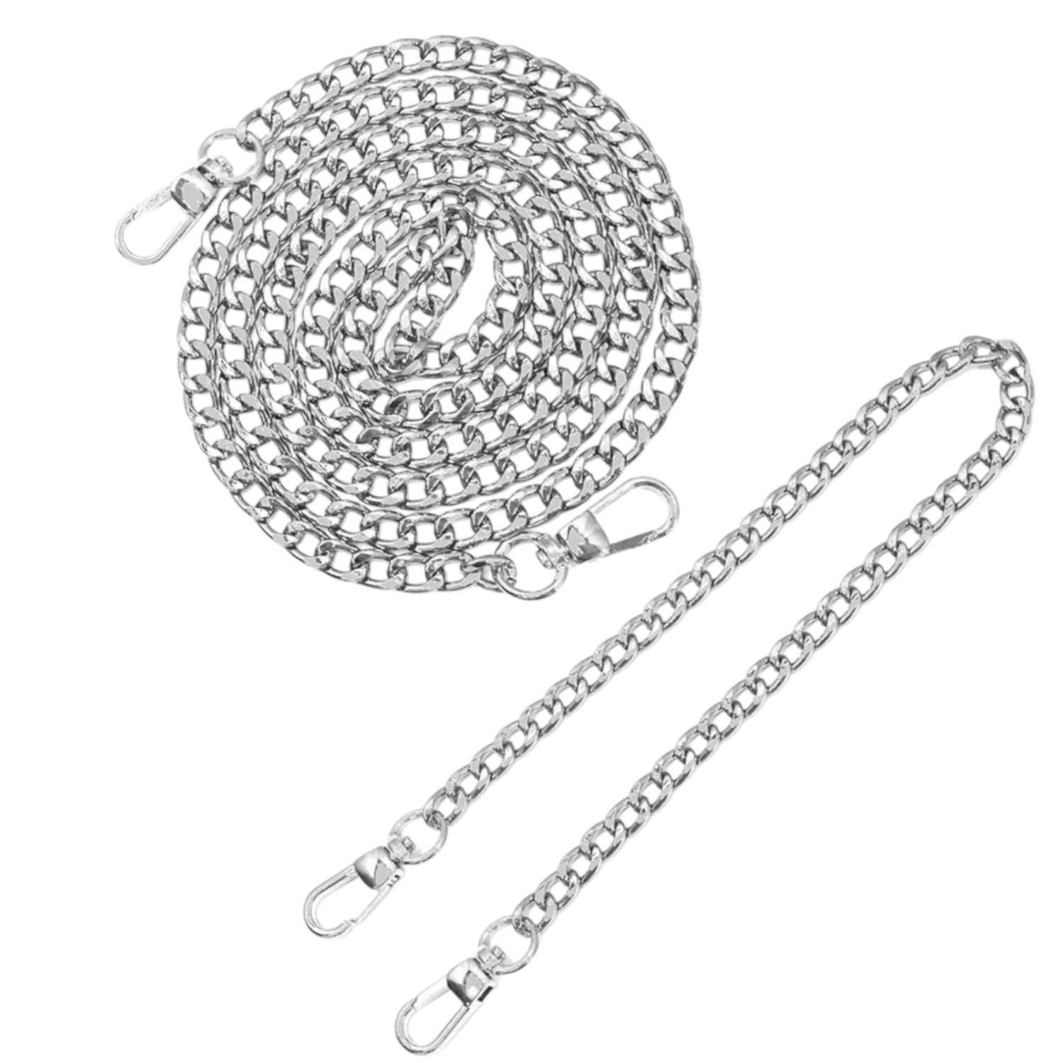 Silver Chain Strap Or Purse Replacement Chain Straps with Metal Buckles for Cross Body Sling Shoulder Bag Handbag Combo Set Of 2 pcs-image-16