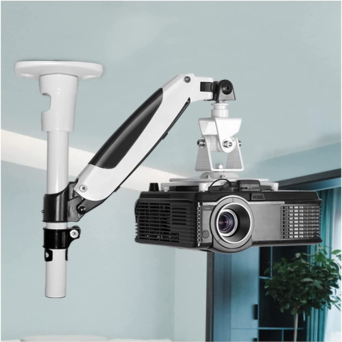 Soporte de proyector, soporte de techo de pantalla de proyector universal, kit de montaje de pared de proyector de 360 grados de aleación de aluminio, capacidad de carga máxima de 6,5 kg para cámara