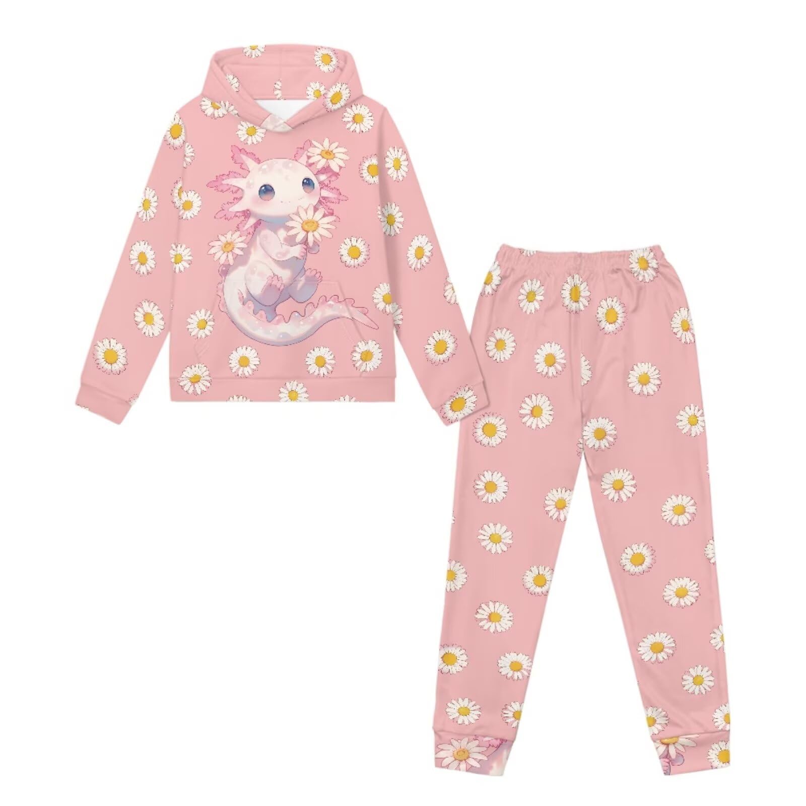 2-częściowy dziewczęcy dres z kapturem, bluza i spodnie dresowe, zestaw dresowy dla dziewcząt, jesienne stroje, odzież do biegania