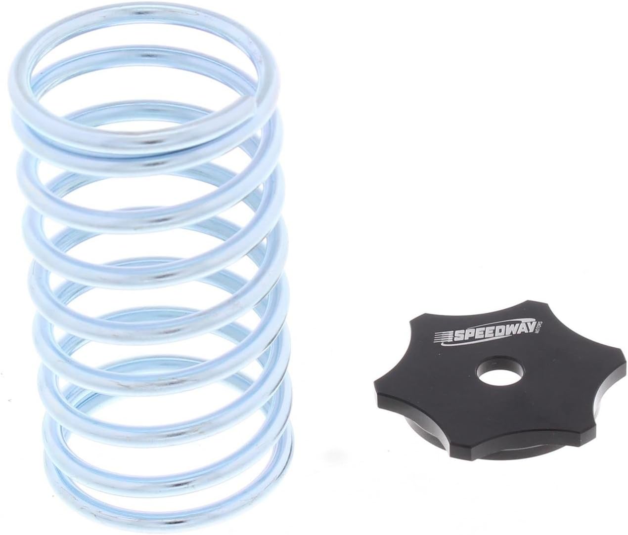 Speedway Motors Master Cylinder Return Spring Kit with Spring and Retainer, Zinc Plated Steel Coil and Billet Aluminum Retainer for Racing Brake Master Cylinders