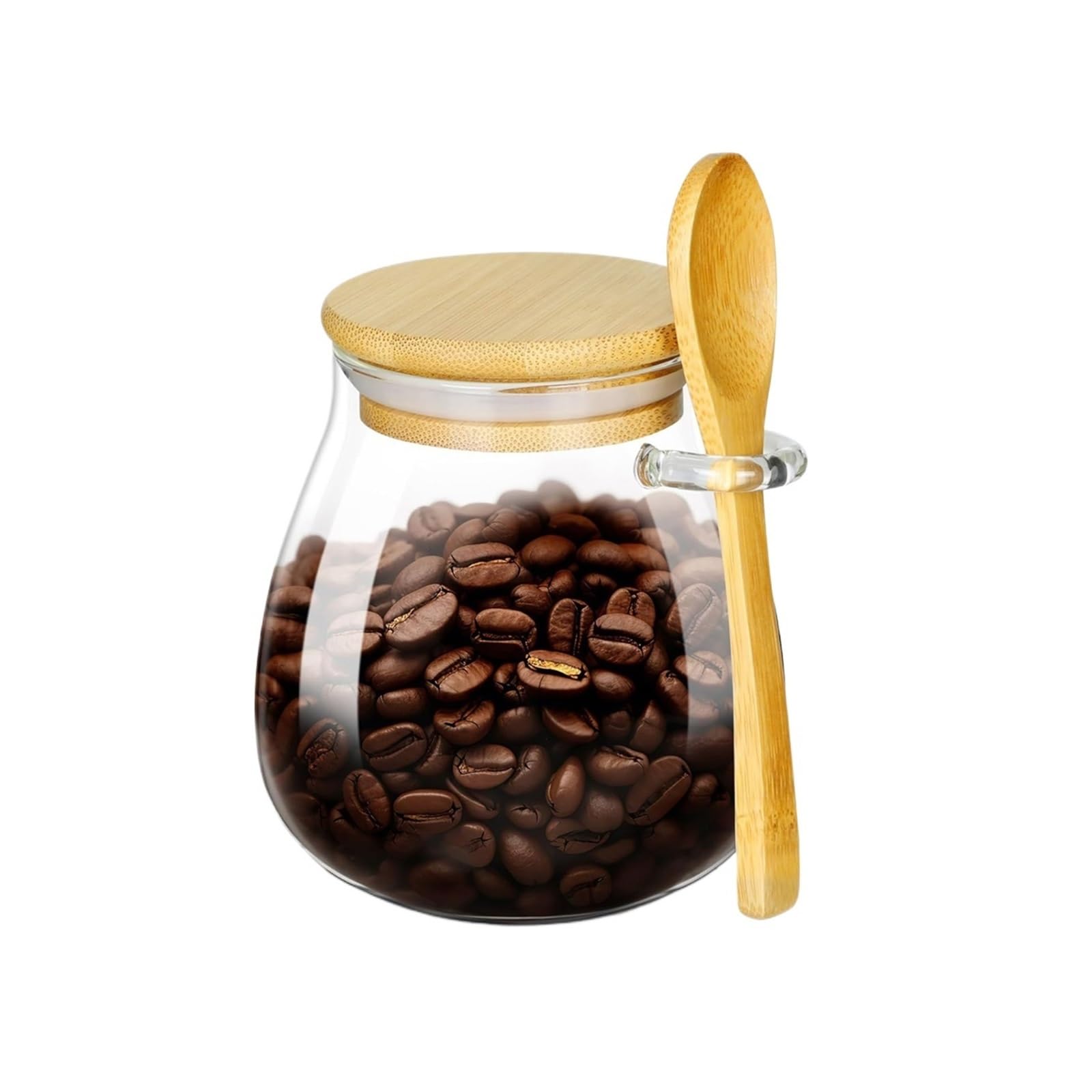 WZPTLKIBAD Airtight Glass Food Container with Lid and Spoon