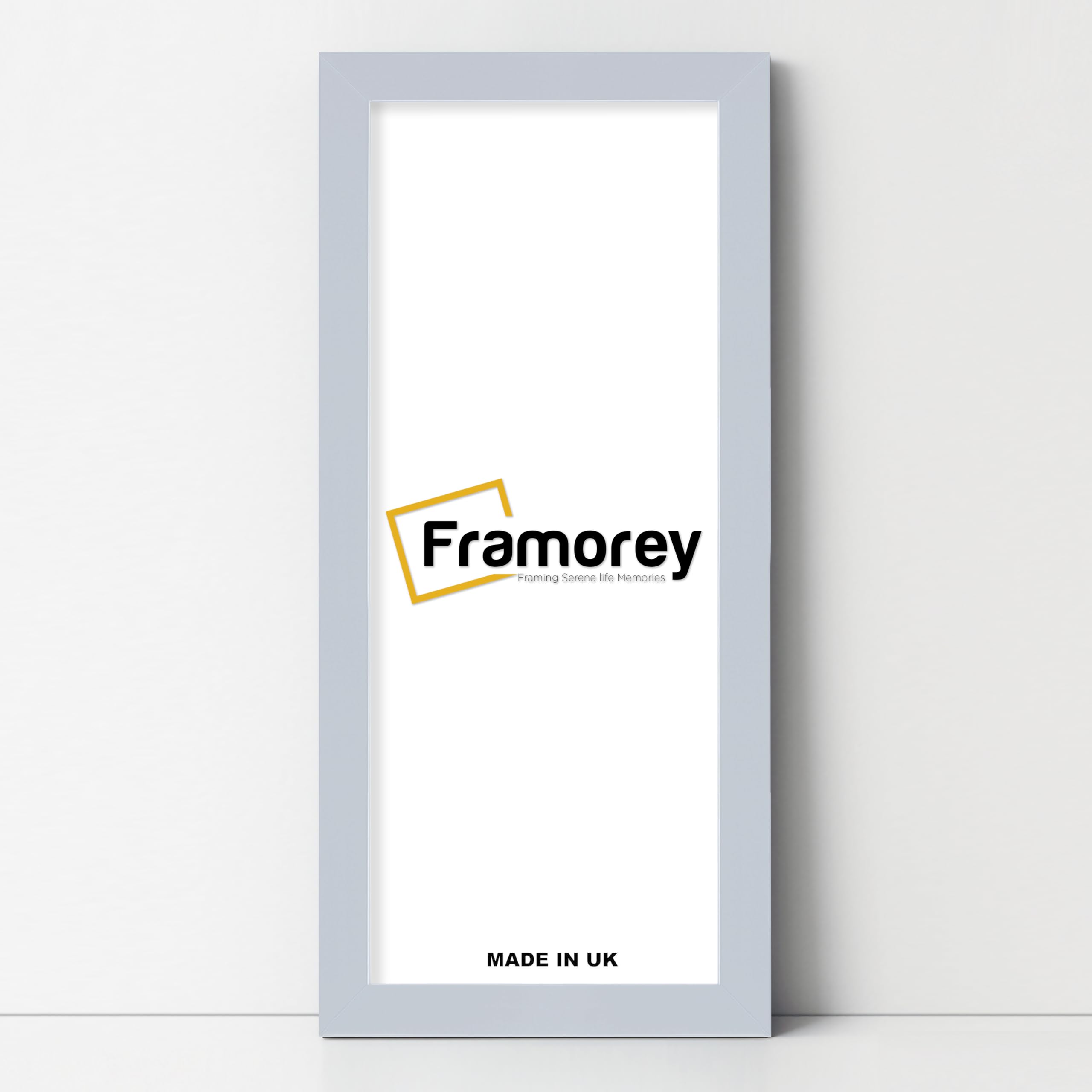 Framorey Modern Flat Light Grey Photo Frames, 12x5 Inch Size Picture Frame, Handmade Wooden Frames, Personalized Poster Frames, Certificate Frames
