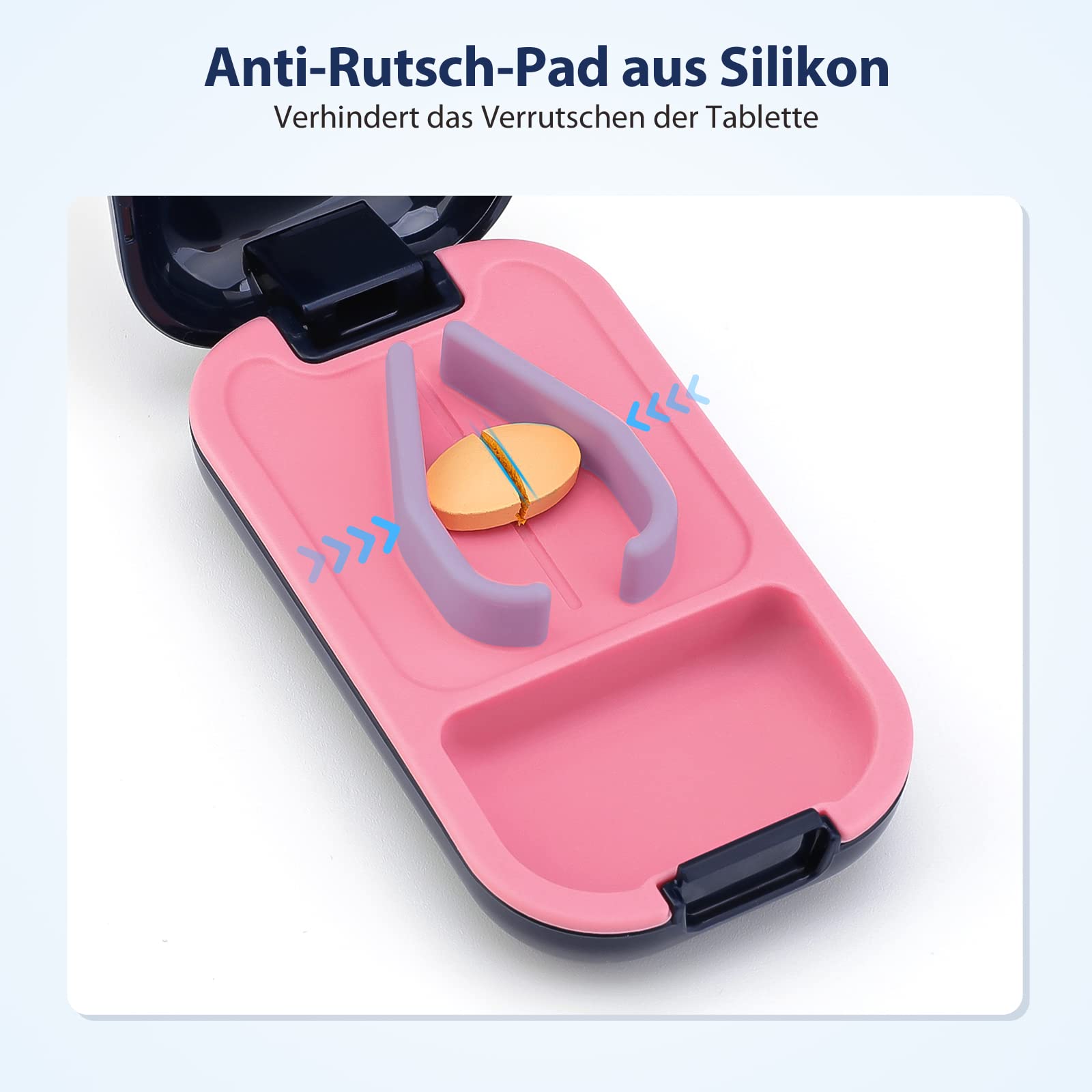 Opret Tablettenteiler für Kleine Tabletten und Große pillen, Tablettenschneider Pillenteiler Tabletten Teiler Tablettenspalter Pillenschneider Tablettenzerteiler Pill Cutter in Halbe Viertel Schneiden
