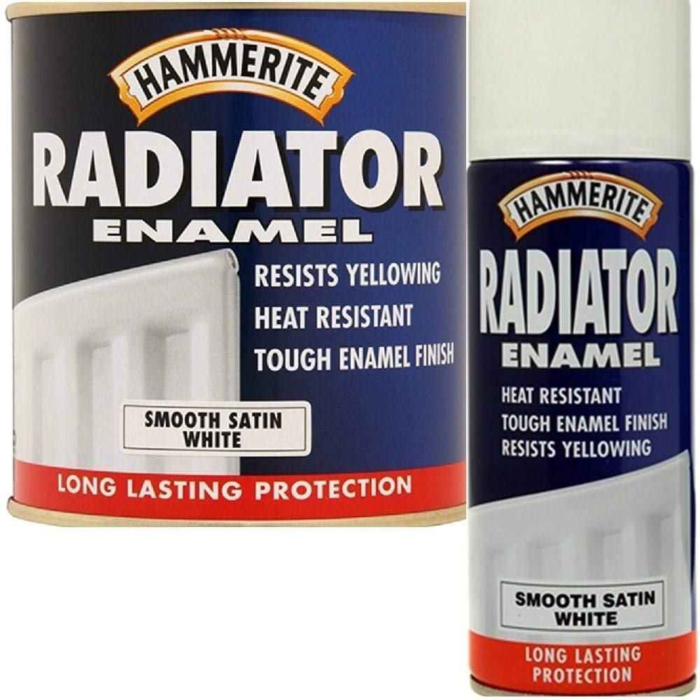 Hammerite White 5092847 Radiator Enamel Aerosol Satin 400Ml
