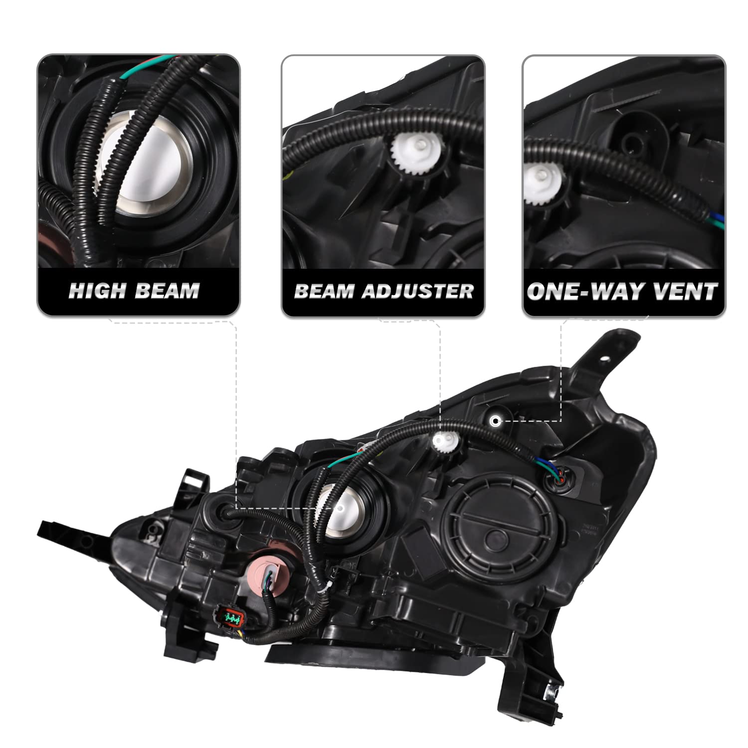 SOCKIR Halogen Headlight Assembly Compatible with 2016-2019