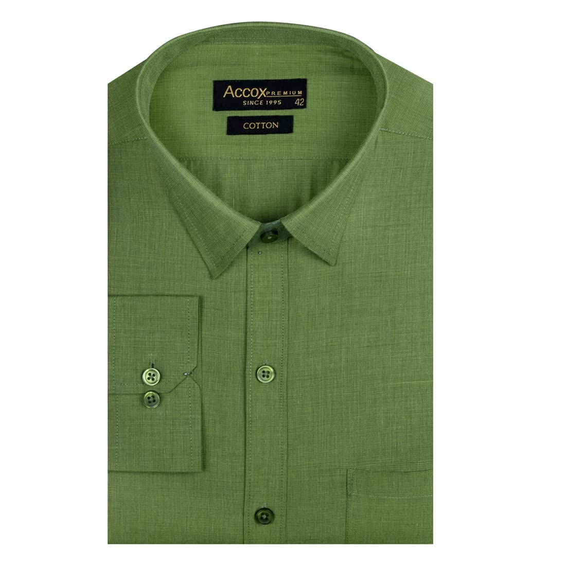 accox Plain Solid Natural Cotton Full Long Sleeves Regular Fit Formal Shirt for Men(GCR190)-picture-45