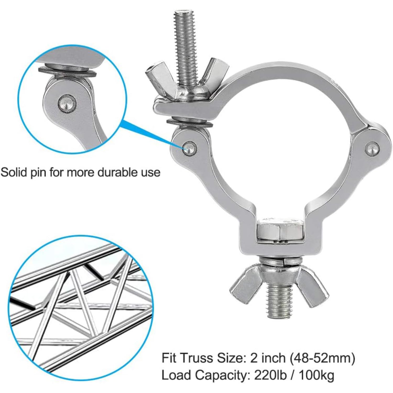 Morsetto Per Luci Da Palcoscenico,10pcs Gancio In Lega Di Alluminio Truss,Per Lampada 48-52mm,100 Kg Di Carico Forte,Per Faretti,Illuminazione Palcoscenico,Accessori Per l'Illuminazione Del Partito