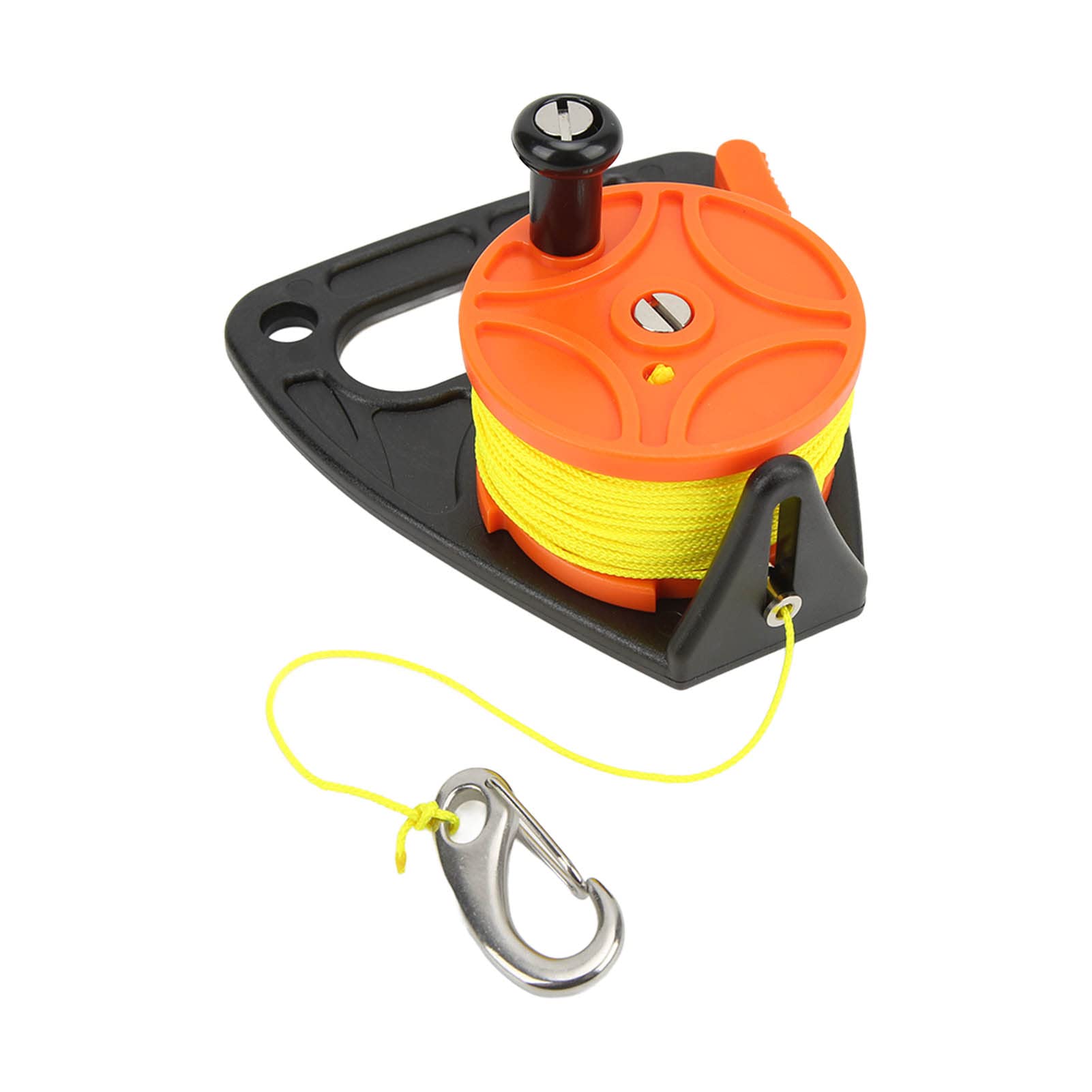 BuyWeek Moulinet de Plongée avec 46m Ligne, Moulinet de Plongée Sous Marine avec Bouchon de Pouce Crochets, Moulinet de Pêche pour Plongée en Apnée, Sports Nautiques Sous Marins (Orange)