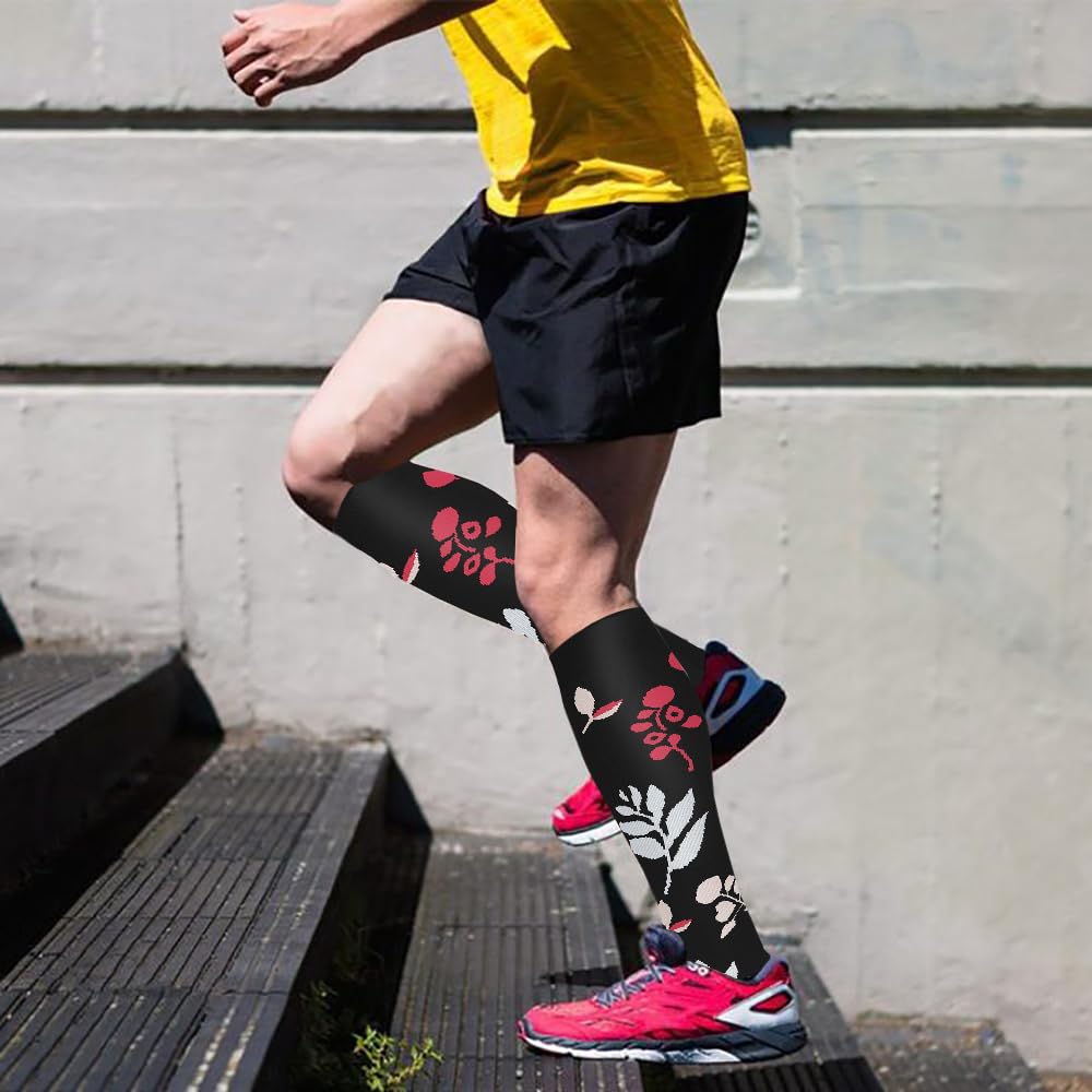 ACTINPUT Bas de Contention Femme et Homme，4 Paires Chaussettes de Compression pour Sportive, Cyclisme, Voyage en Avion, Course à pied, de Grossesse，de Vol et de Voyage