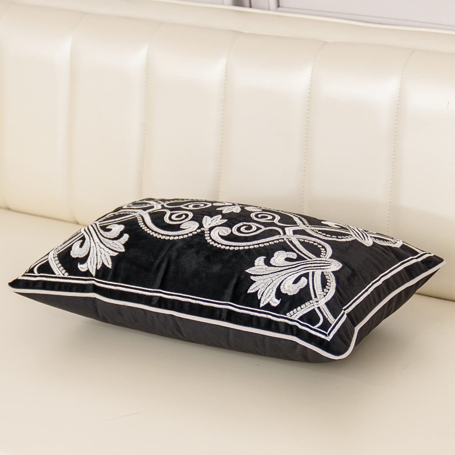 Aeckself European Floral Pillow Cover 12x20 Inch - Image 3