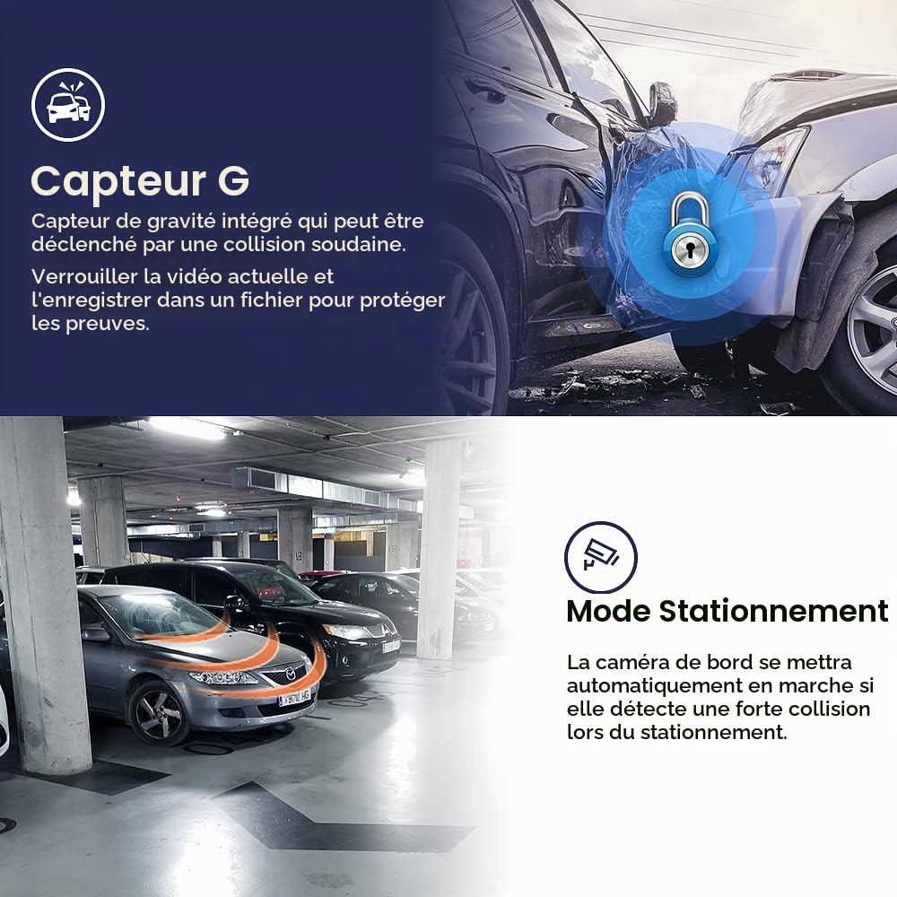 Fitcamx Camera Voiture Convient pour Lexus UX 200 250h F Sport Utility 4D Luxury 2019-2024 (modèle B), Dash Cam 4K OEM vidéo UHD WiFi 2160P, Mode Parking, G-Senseur, Vision Nocturne, WDR, Carte 64 Go