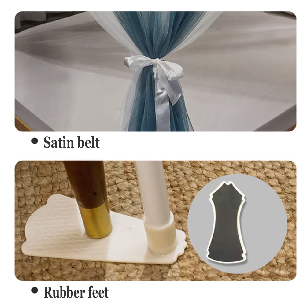 Doseles para Cama Juego De Mosquitero Doble De Verano con Dosel De Cama con Poste De 4 Esquinas, Cama Individual Cama Doble Dormitorio Dormitorio Cama Cortina Decoración