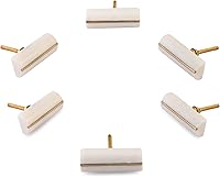 Vista 17 de Perilla Home Juego de 6 pomos de piedra, pomos de mármol blanco, pomos decorativos ovalados elegantes con tornillo para accesorios de cocina, cajón