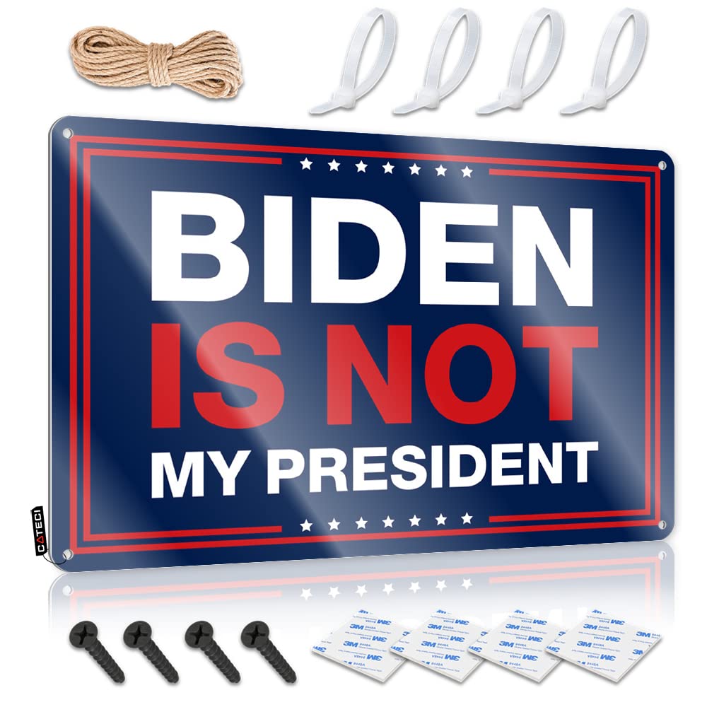 Home Tin Sign Biden Is Not My President Tin Sign Room Signs For Bedroom Bar Metal Tin Sign(20X30CM)