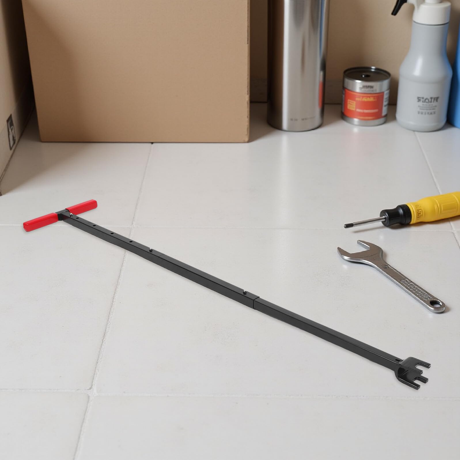 Alipis Llave de Válvula de Agua Mango en T Rojo Herramienta Manual Extensible para Cierre de Medidor Llave de Fontanero para Válvulas de Suministro en Espacios Reducidos de Agua Portátil