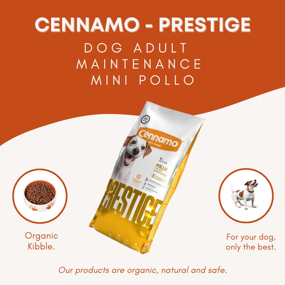 CENNAMO Perro PRESTIGE Dog Adult Maintenance Mini Pollo | Alimento seco completo para perros adultos de talla pequeña, producto monoproteico, 1 paquete de 8 kg