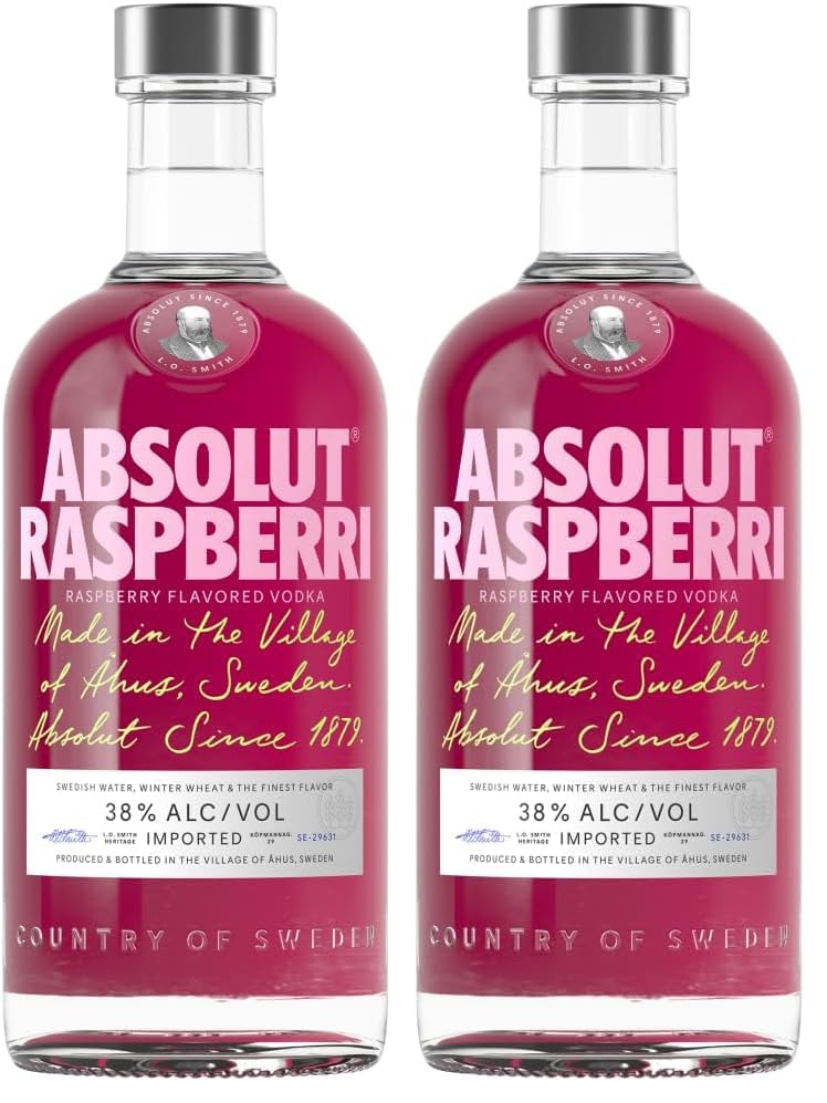 Absolut Raspberri Vodka mit Himbeeren (Packung mit 2)