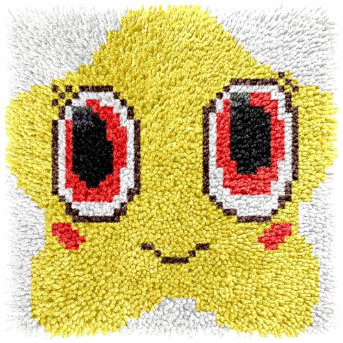 Image of Latch Hook Kits for Adults Beginners, Rug Hooking Kit 30*30cm Small Home Decor Rugs Making Kit with Crochet Tool & Precut Yarns and Coded Canvas Christmax Halloween Craft Gifts for Women Mom