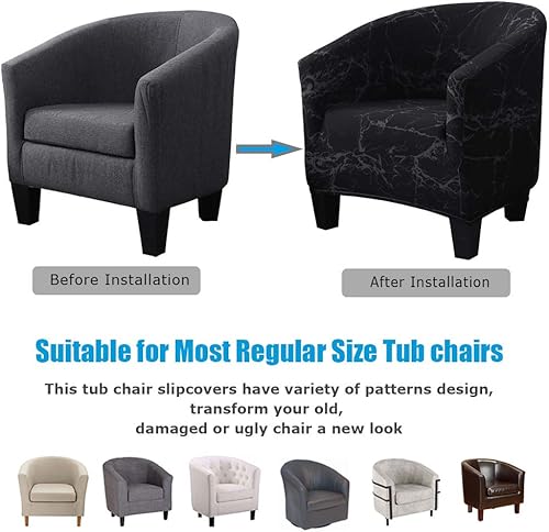 Miniatura 5 de Fundas de terciopelo para sillas de bañera, funda para silla de club, fundas de respaldo de alas de alta elasticidad, fundas de asiento de felpa de