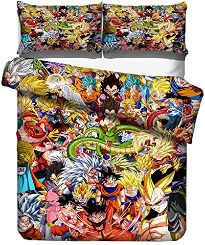 Lee Soft Beach Housse De Couette Anime Manga Parure De Lit 3 Pièces avec Housse De Couette Et 2 Taies d'oreiller, Microfibre, Impression Numérique 3D-Single 140 x 210 cm Cover