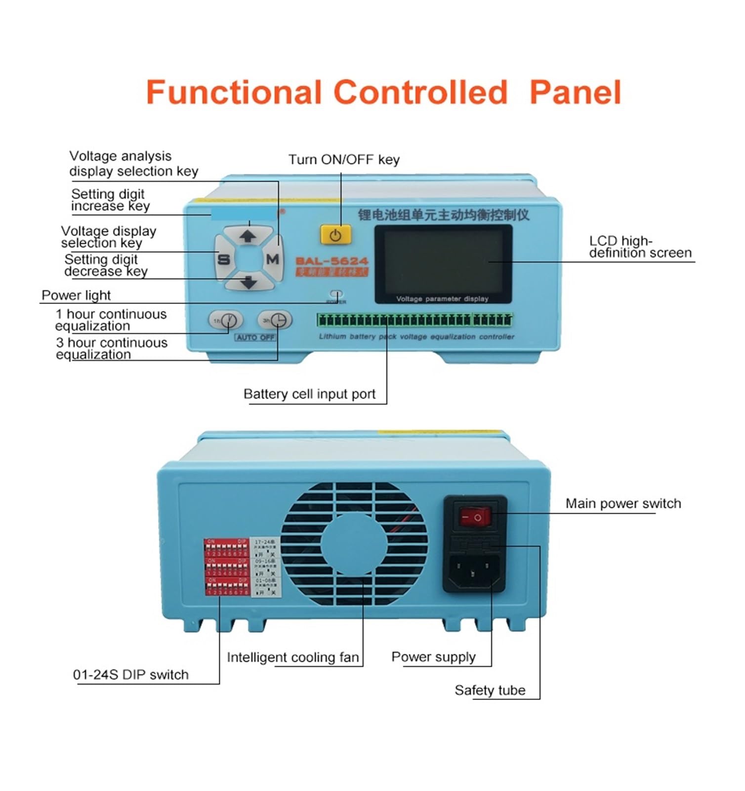 Tester Batteria, 5624 2S-24S Li Lithium Battery Pack Capacity Repair 5A Current Battery Voltage Balancer