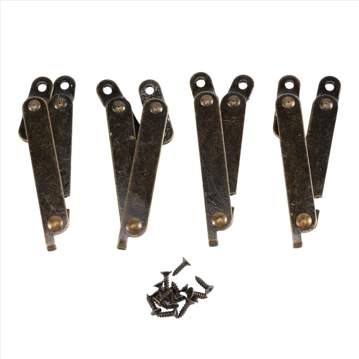 Qlhbro Bronze Furniture Box Rotatable Folding Lid Support Hinge Tone 4Pcs