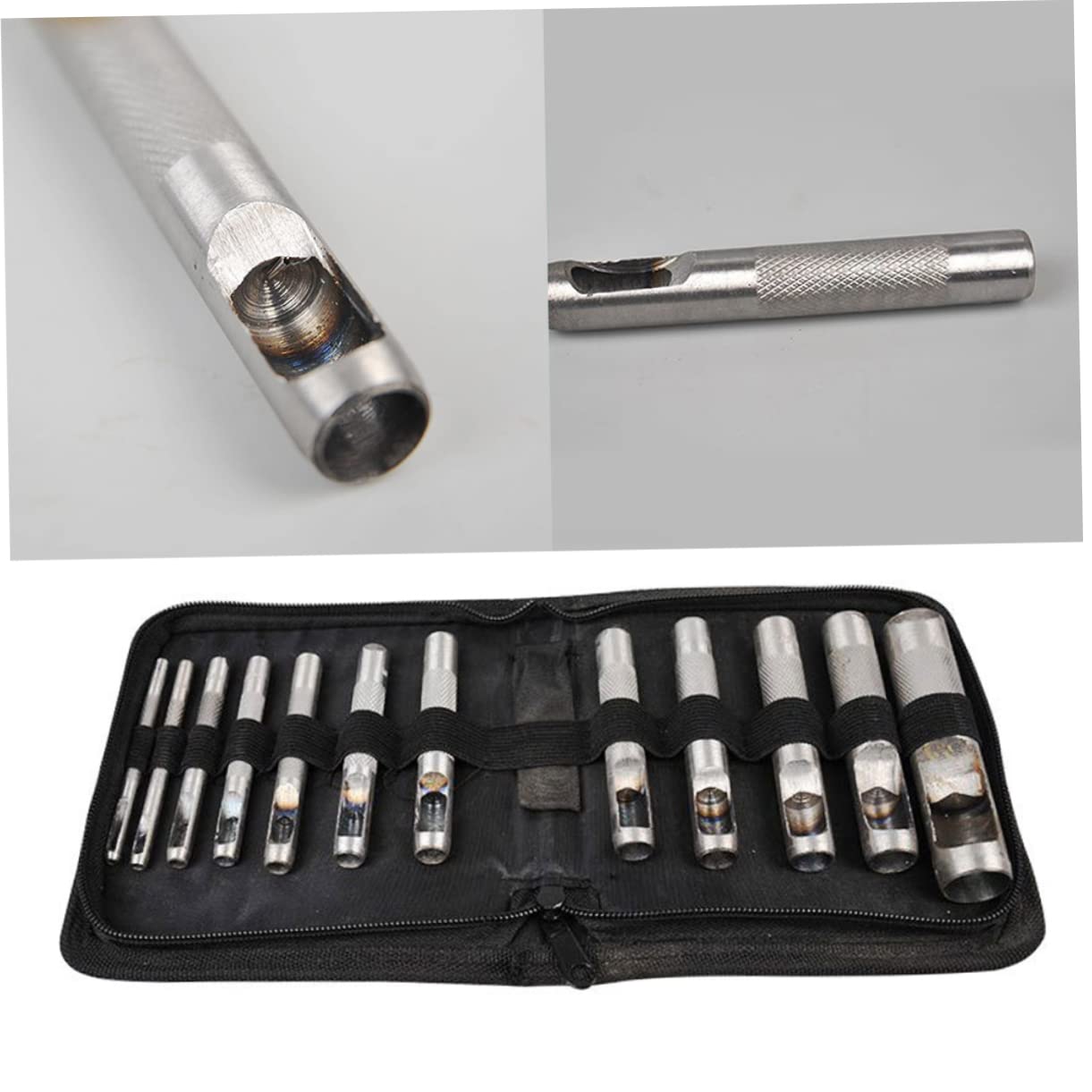 SEWACC Punzón Central Para Cinturón De Cuero Perforadora De Perforadora De Cinturón Herramientas De Decoración De Cuero