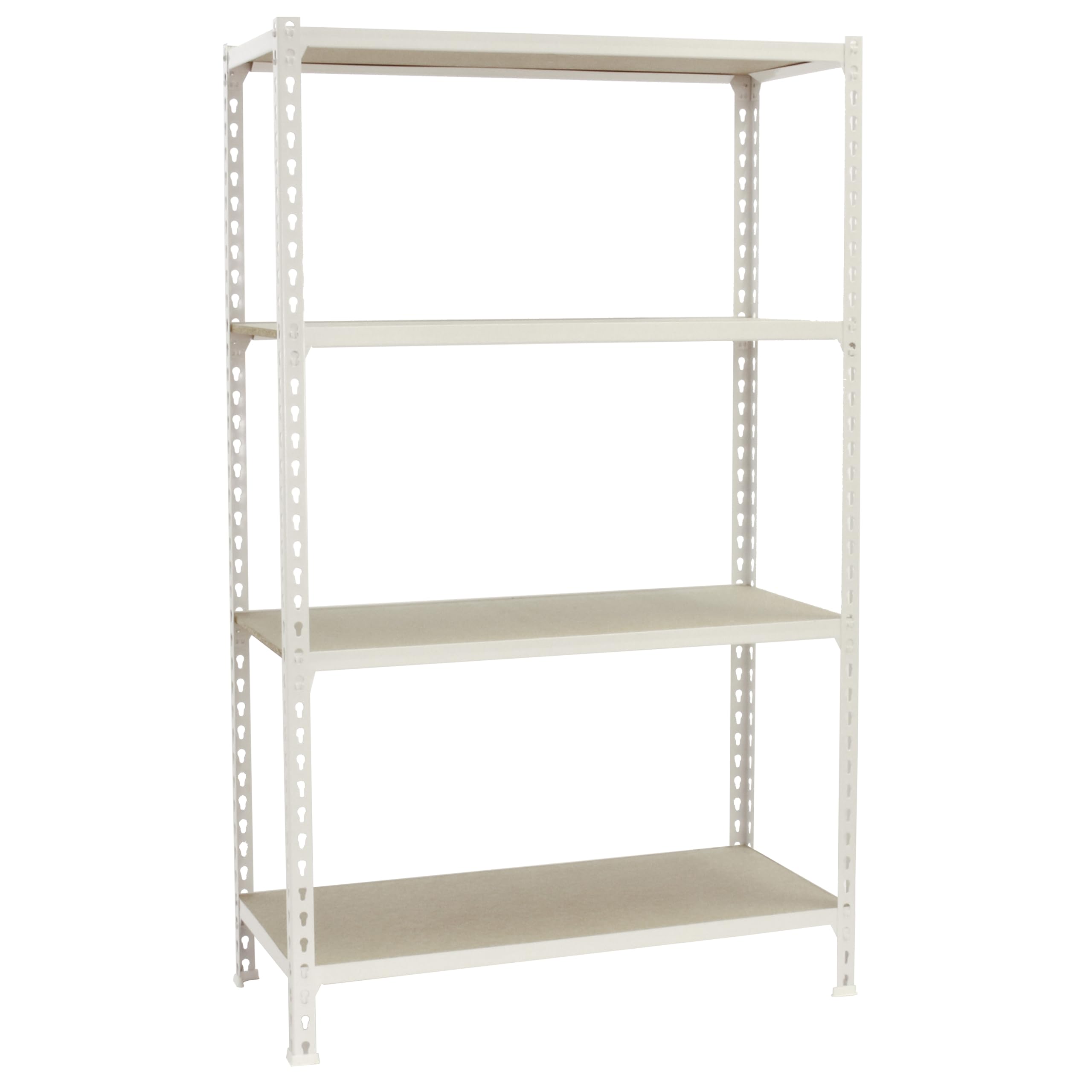 PROREGAL Schwerlastregal MID MULI | HxBxT 150x100x30cm | 4 Fachböden | Fachlast 150kg | Weiß | Lagerregal Kellerregal Werkstattregal