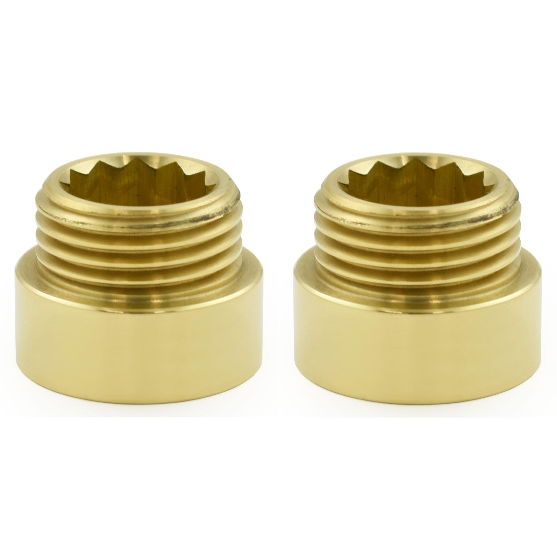 Hot Flow Unlacquered Brass | 10Mm Rigid Radiator Valve Extensions 1/2 Inch Bsp – (Pair)